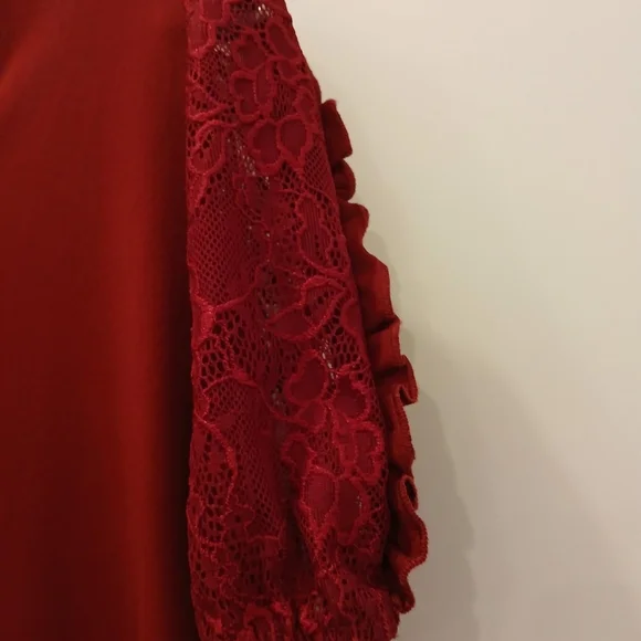 Adrienne Vittadini Dark Red Blouse Top - Picture 5 of 11